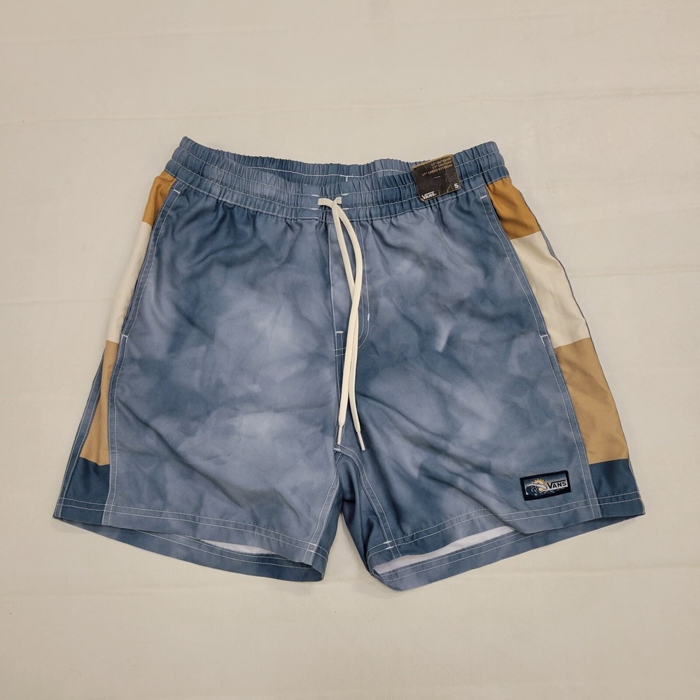 VANS PRIMARY WAVE ELASTIC 17" BOARDSHORT TEAL Men's Sz Small Swim Trunks Skate